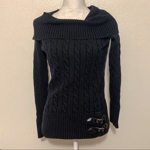 Calvin Klein Beautiful Cable Knit Cowl Neck Sweater